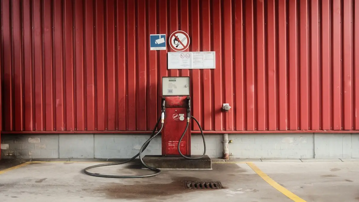 A fuel pump at a filling station