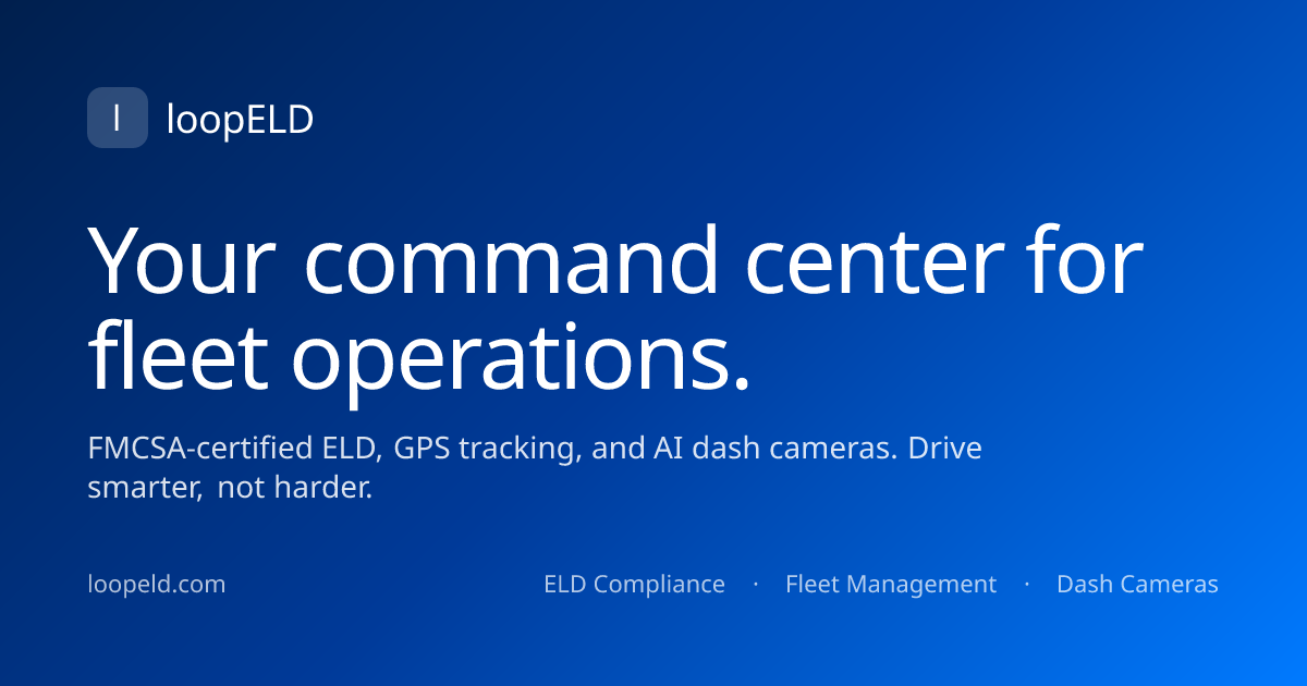 FMCSA-Certified ELD & Fleet Management Software | loopELD